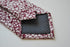 cotton maroon red tie with white floral design